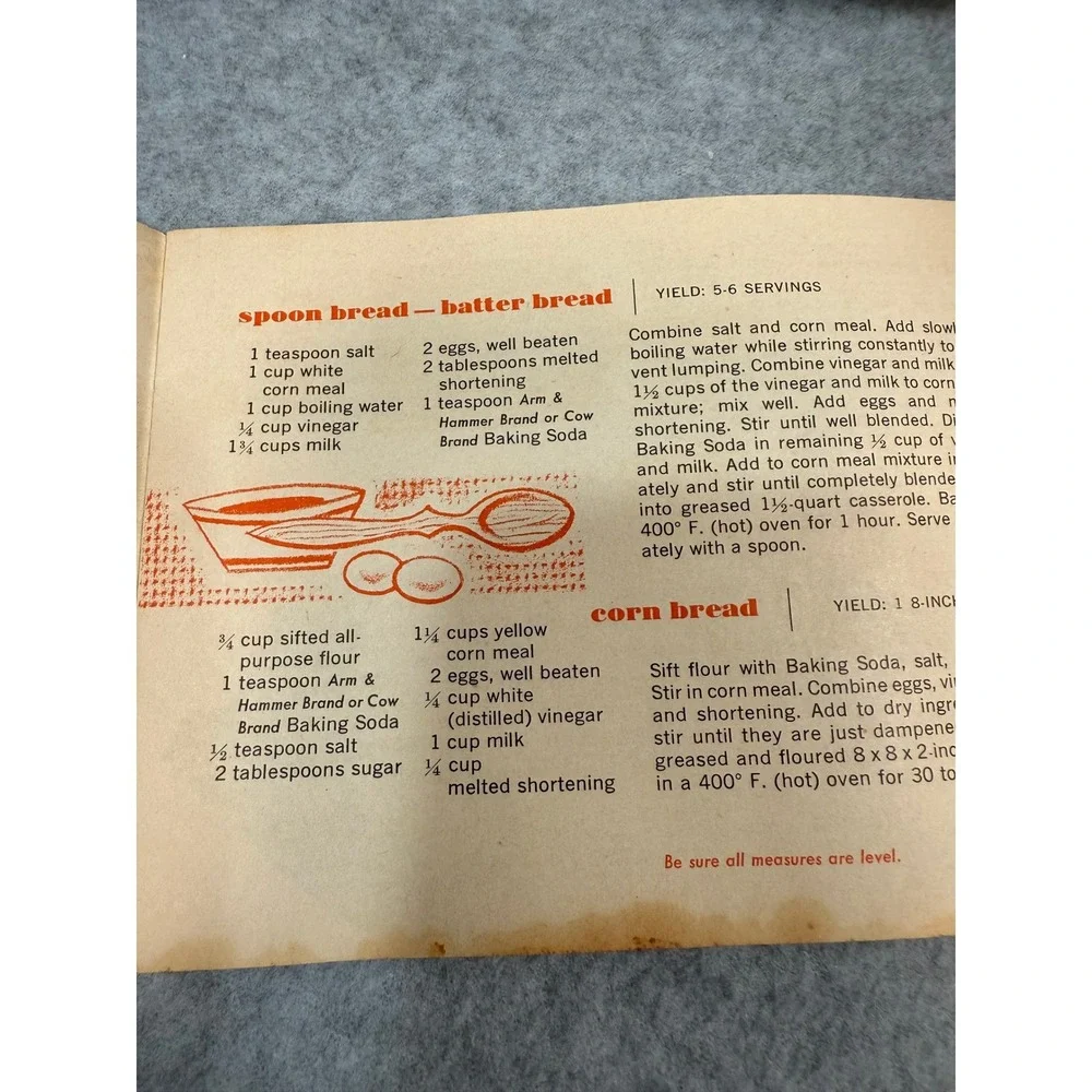 VTG 1957 Baking Soda Recipe Booklet Arm & Hammer 1950's Cookbook‎ Recipes Decor